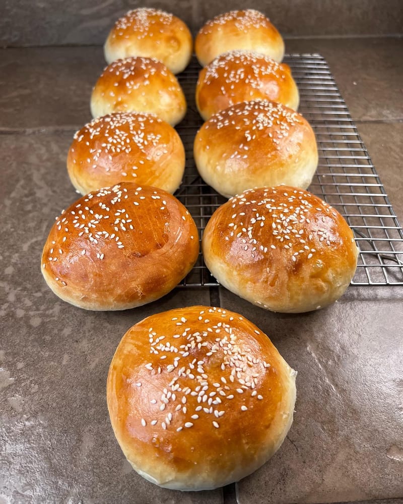 Letting my buns rest. Fresh batch. New and easier slightly modified recipe coming soon. #hamburger #burgerbuns #baking