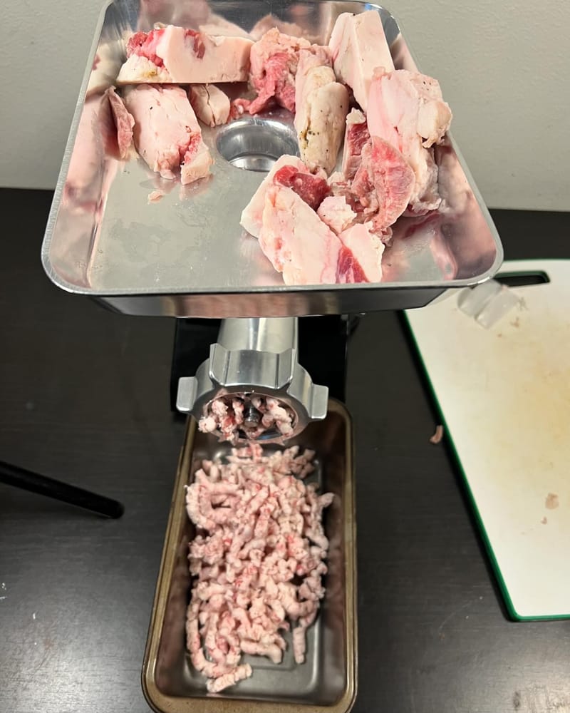 Ground up my brisket trim fat to make the tallow process easier. More to clean, but yields more tallow and less work…