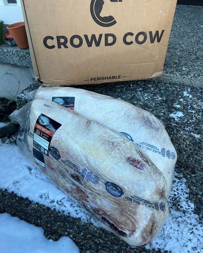 Massive Creekstone Farms briskets sent to your door. Yes, please! Thx Crowd Cow Lots of footage to edit. Video coming soon…