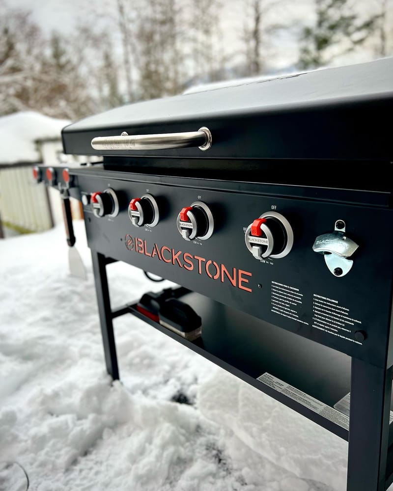 Nothing like a brand new #blackstonegriddle in the backyahd. #feels