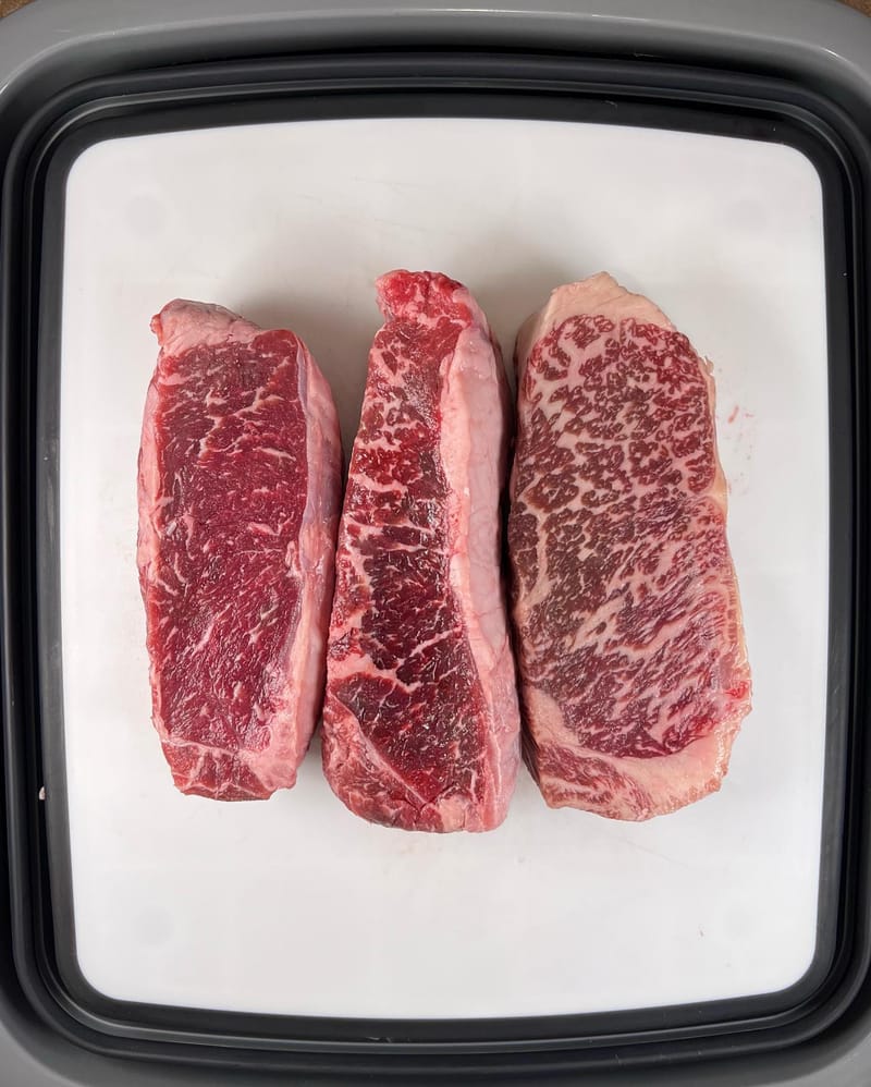 The tale of three steakies. Coming soon… #steak #bbq