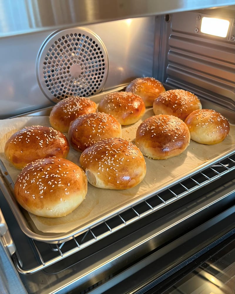 First proof and bake on the new Anova Precision Oven. My 1hr Burger Bun recipe…
