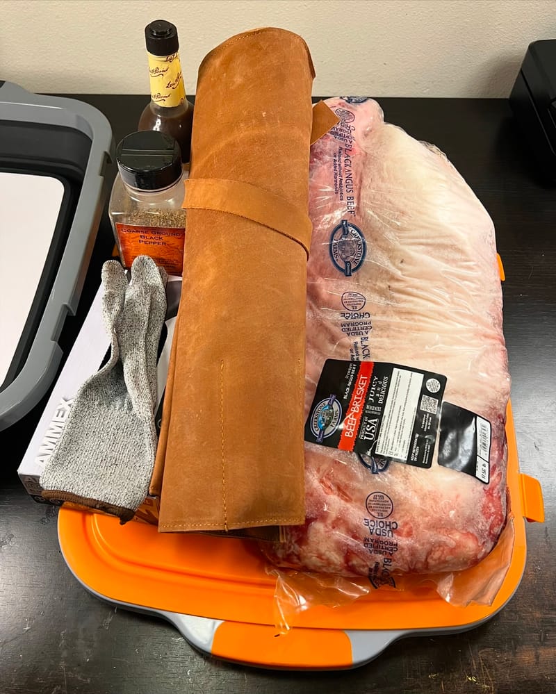Brisket trim and rub tonight. Smoke tomorrow.