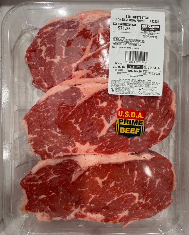 Do you see anything wrong with these “ribeyes” from Costco?