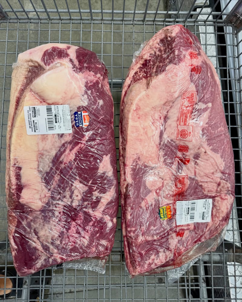 Which brisket are you picking and why? Left or right? You can’t say neither because you have to smoke it tomorrow and don’t…