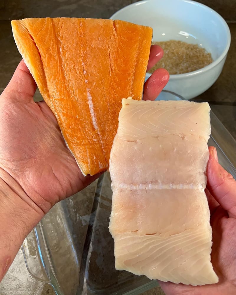 Which will smoke best…Wild King Salmon or Marbled Wild King Salmon? My hunch is the marbled. We’ll find out tomorrow. Thanks…