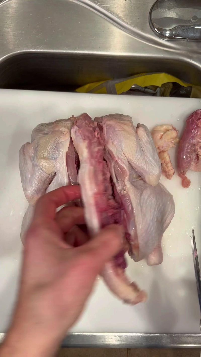 3 levels of spatchcocking poultry. Remove backbone, keel bone, and sep legs. #bbq #bbqtips #chicken #howto #learnontiktok…