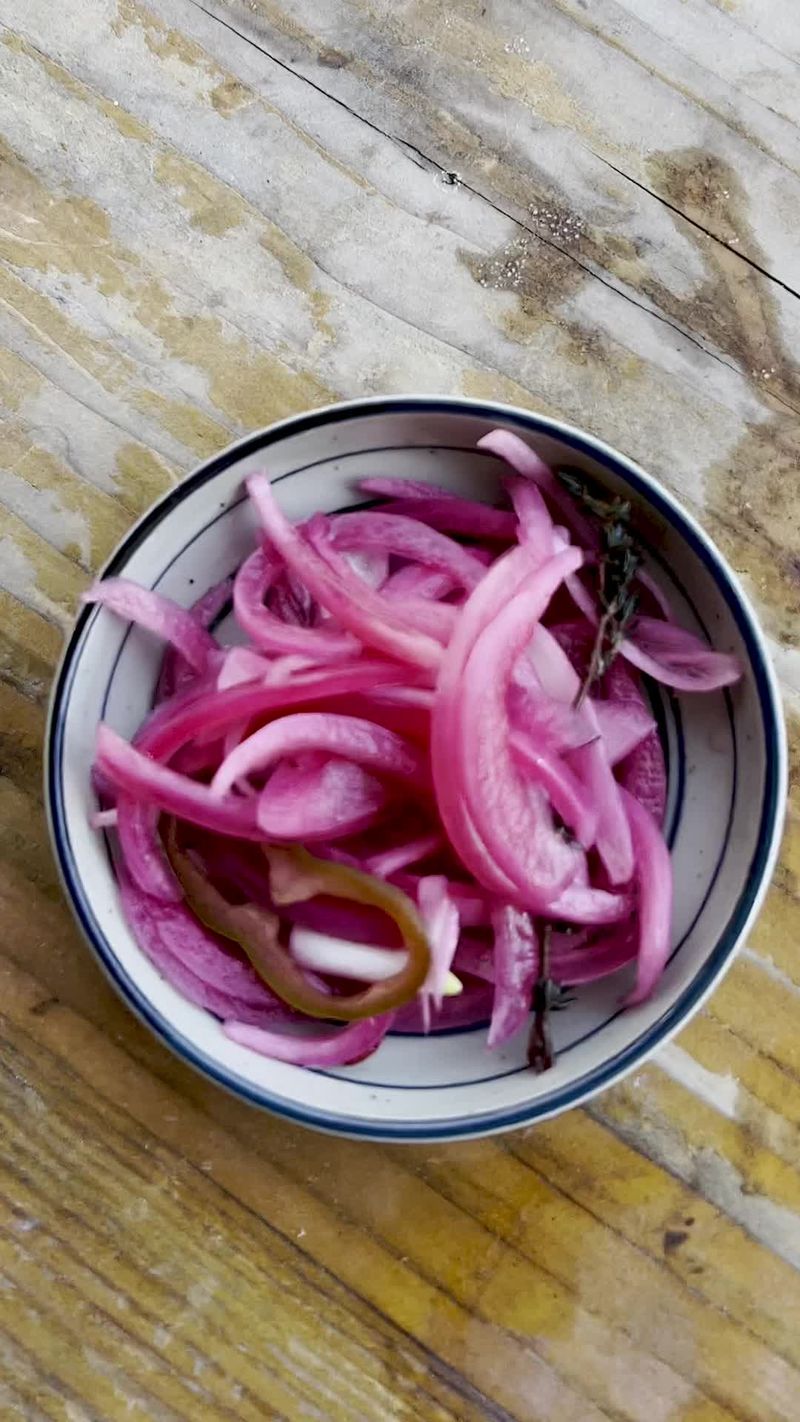 Pickled Red Onions with Apple Cider Vinegar, Smoked Salt, Shallots, and Poblanos #bbq #bbqtips #cooking #easyrecipe #fyp…