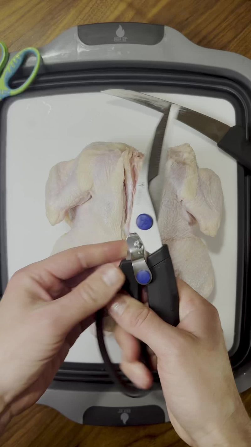 Poultry shears are definitely better than kitchen shears. Especially if you do a lot of spatchcocking #chicken #turkey…
