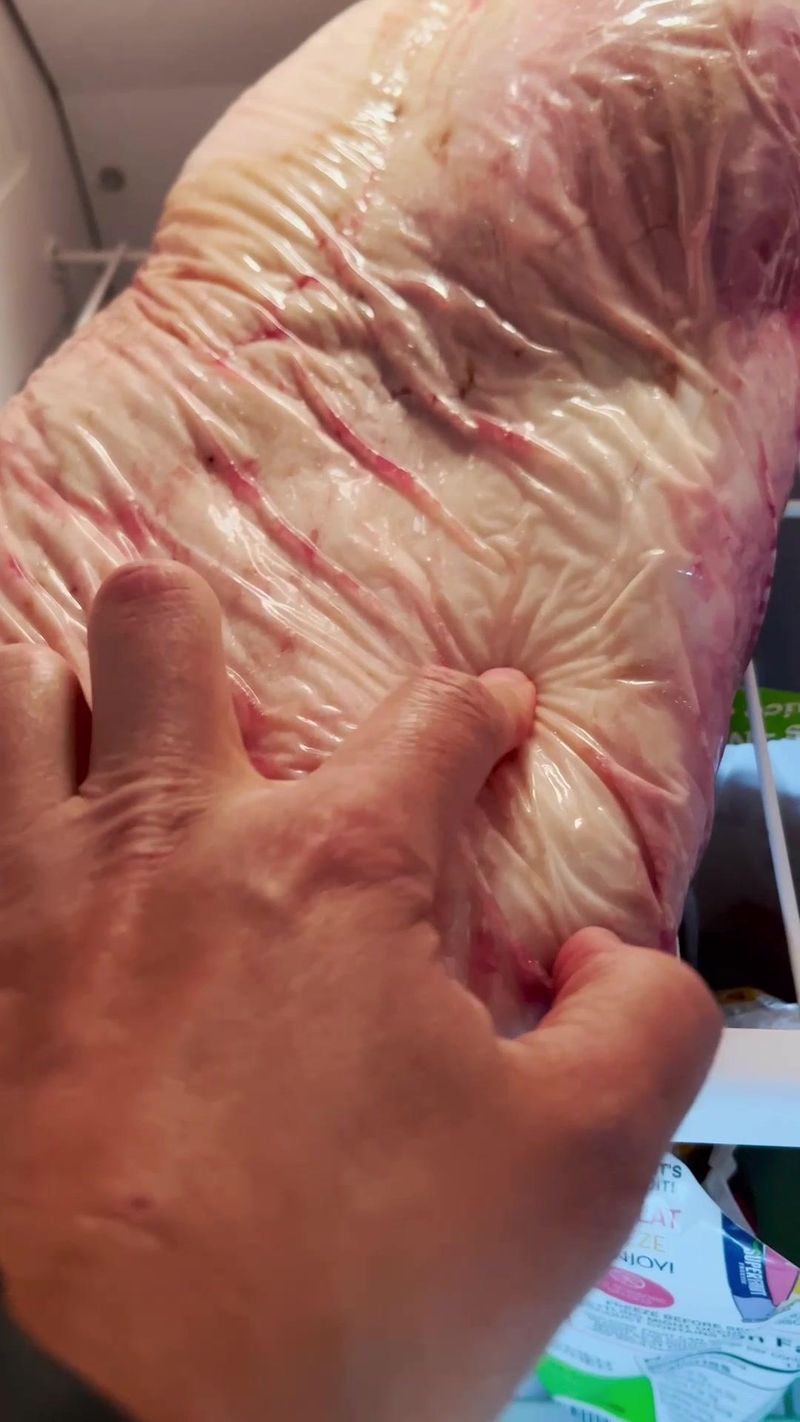Throw brisket in freezer for a bit before you trim. Cold hard fat is a lot easier to cut. #bbq #bbqtips #brisket #brisketprep