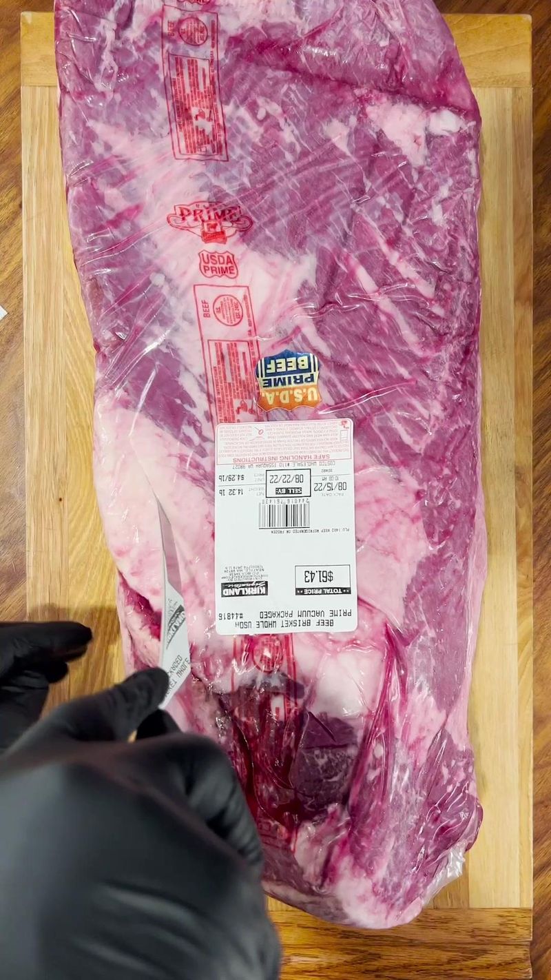 Here’s how I safely remove a brisket from the packaging. #bbq #bbqtips #howto #brisket #brisketprep #briskettrim…