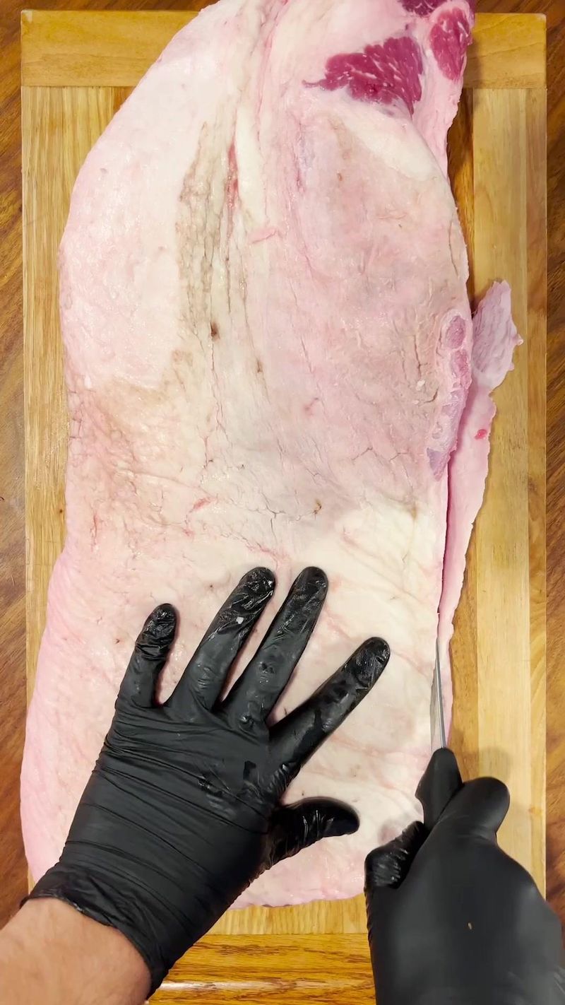 A sharp knife is much safer than a dull knife. #bbq #bbqtips #howto #brisketprep #briskettrim #brisket #smokedbrisket…
