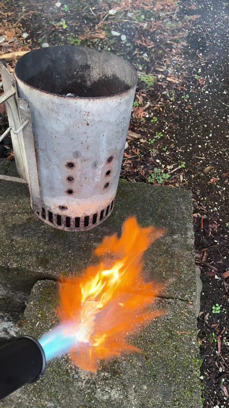 When a normal lighter will do, but your torch is there. #bbq #fire #grillblazer