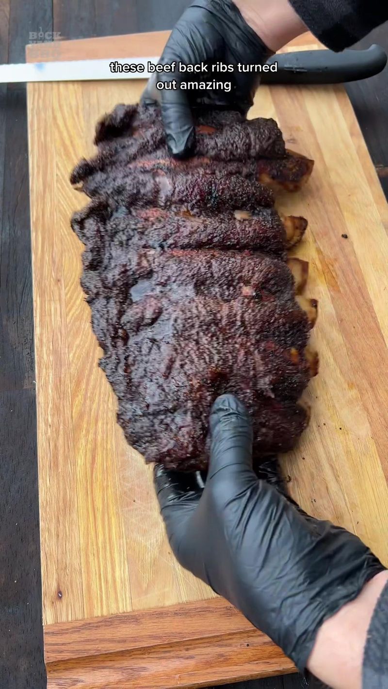 Today we’re smoking wagyu beef back ribs. These are the same bones that the ribeye is connected to, so you get some tasty…
