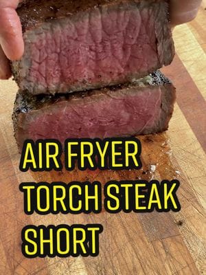 All the goodness from my air fryer torch steak experiment. Beef from @Snake River Farms, torch from @Grillblazer.com. Links…