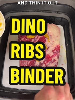 Let’s learn about Dino rib binders. I like to apply a binder to dino ribs to add a little extra flavor and help the rub…