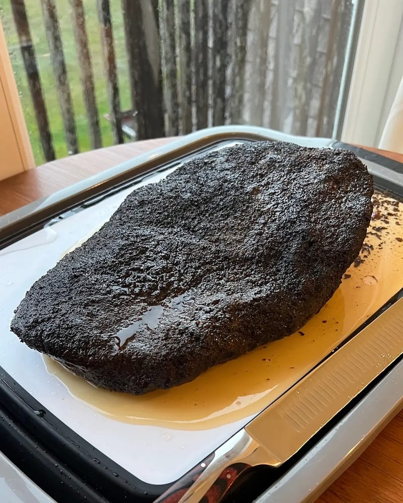 Brisket. Brizzy. Beauty. Those of you with a keen eye will notice a bunch of chunks missing, those are known as the chef’s…
