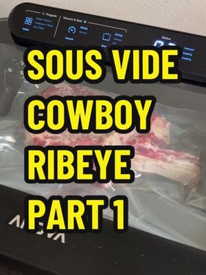 Sous vide cowboy ribeye part 1 Salt/pepper and vac sealed this cowboy ribeye from @USWellnessMeats All sous vide gear from…
