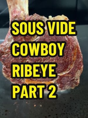 Sous vide cowboy ribeye part 2 129F sous vide for 2hrs. Removed from bath. Air rested for a few minutes. Dried with paper…