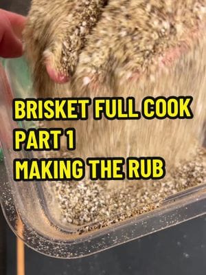 Brisket Full Cook - Part 1 - Making the Rub Here’s the rub I made for my 4 brisket cook. Feel free to just use salt and…