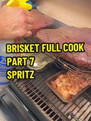 Brisket Full Cook - Part 7 - Spritz I like to spritz my briskets with an apple cider vinegar and worcestershire sauce mix…