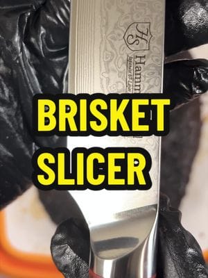 Here’s my favorite and very sharp brisket slicer. bkyhd.com/hammer and BKYHD10 for 10% off. #bbq #brisket