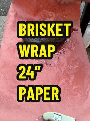 Brisket wrap with 24” paper I typically use two sheets of overlapping 18, but I ran out. 24” works well, but I miss the…