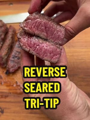 Reverse Seared Tri-Tip Strips Salt, pepper, garlic, onion, fridge on rack for a few hours to overnight 2 zone fire Steak on…