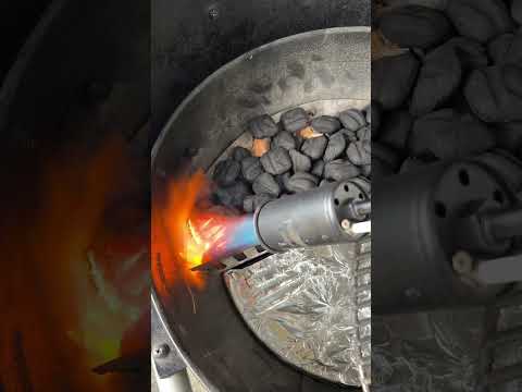 Less than a minute to get enough charcoal lit to start smoking. I definitely prefer a min with the torch over lighter cubes…