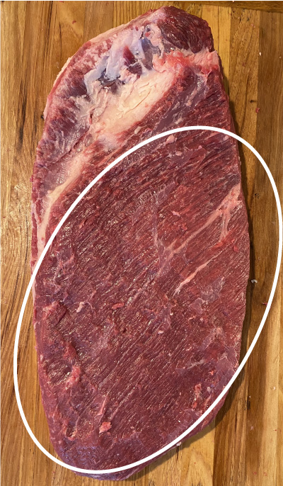 Meat fat and silver skin after