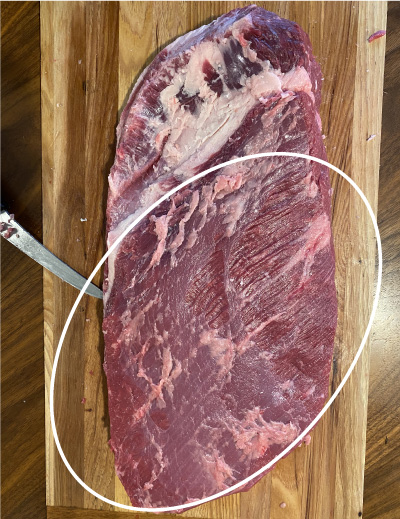 Meat fat and silver skin before