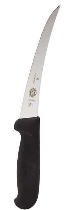 Victorinox 6 inch boning knife with Fibrox Pro handle for precise meat trimming