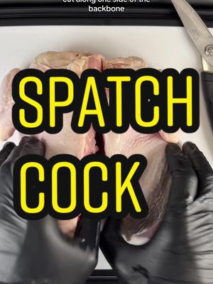 Let’s learn how to spatchcock a chicken, turkey or any other type of bird.   I like to wear nitrile gloves and use a prep tub when handling birds, so it’s easier to clean up after. Remove the bird from the bag and clean out the cavity. You can throw those bits away or save for stock or a snack.   You can optionally rinse the bird. If you do, make sure you don’t cross contaminate and clean up with a diluted bleach solution.  Pat it dry with a paper towel and pluck any leftover feathers. Flip the bird on its belly and find the oysters.  They are the bulges of meat on the backbone, right between the legs.  Some say this is the best part of the chicken. The french call it “sot-l’y’laisse’ (so-lee-less) which means ‘only a fool would leave it”.   I cook the bird with them on and then eat them on my own before I bring the bird back into the house. Using poultry shears or a sharp knife cut along one side of the backbone being careful to avoid cutting into the oysters. Optionally cut along the other side of the backbone and remove it.  I like to leave it on for smaller birds.  If you remove it, then save it to make your own chicken stock. Make a small slit in the cartilage between the breasts. Put a hand on each side and press down firmly to splay it out. I like to remove the keel bone so the bird lays flatter. Rotate the bird 180 degrees. Run your thumbnails under and around the keel bone and then pull it out.  You don’t need a knife to remove it. Flip the bird on its back and tuck the wings so you can get your rub under the wings and they don’t interfere with your rub on the breasts.  You can secure the wings with toothpicks if they don’t want to stay tucked on their own. Let me know in the comments if you want to see a video on how I cook a spatchcocked chicken. #bbq #bbqtips #howto #chicken #spatchcocking #spatchcockchicken #cooking #chickenprep
