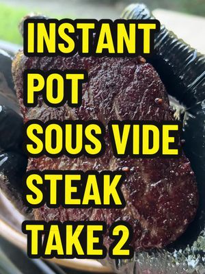 I’m taking another stab at instant pot sous vide steak, but this time I’m changing things up a bit. Not only did I get a new cast iron pan from @Stargazer Cast Iron and a new vacuum sealer from @Vevor_US, I’m also going to sous vide it to 131 instead of 125 and then sear it at 400+ instead of 350 to get a better sear. I’m also not salting the steak overnight, I’m taking this Rib Eye Filet from @Snake River Farms directly from their bag, patting it down. And then adding  salt, granulated garlic, freshly ground black pepper and then vac sealing it. I’m folding over the edges to keep it clear for the seal.  (A trick I learned from Guga). I measured out enough bag for the steak with enough room for the seal.  I then aligned the bag with the sealing element and hit the “manual seal” button to seal one side. I carefully placed the steak in the bag, aligned the other end with the vacuum seal area, closed it, chose “moist” and “gentle” pressure and then hit the Vac & Seal button. I filled up my instant pot to the fill line with hot tap water, about 115 degrees.  Then put in the trivet, then the steak.  This time I’m setting it to 131 degrees for 3 and a half hours. When that was done, I removed it from the bag, patted it down and put it in the fridge while my pan heated up.  I added some oil and then started the sear when the pan hit 450.   I seared it on all sides until I was happy with the crust.  The tricky part of this is you aren’t really looking for done temp because I let the steak cool, I don’t have to let the steak come all the way back up to 131.  I temp’d it when I was happy with the sear and it read 120ish.  I decided to trust that the sous vide process cooked it to 131. I let it rest for just a few minutes while we finished preparing the rest of the meal.   To me, it turned out perfect.  A good sear and wall to wall pink.  Overall much better than last time. Give this method a try and let me know how it turns out. See my gear page for all the gear I used in this video and all your discount codes. #steak #sousvide #castiron #bbq #recipe #food #cooking #steakrecipe #howto @Jonny, Backyahd BBQ 