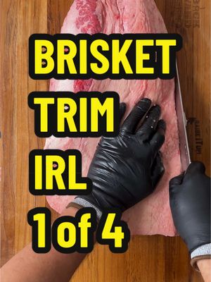 Brisket Trim IRL 1 of 4. This is brisket trim 1 out of 4 from a recent catering event for about 70 people.  Cut the wrapper along the deckle fat so you don’t cut into the meat. Pat down with paper towel. Cut off the mohawk - to get consistent height across the whole point.  Round off the point.  Square off the long side - and round that corner.  Trim off some of the fat that was under the mohawk.

Shave off most of the deckle so it lays flat with the rest of the flat muscle.  Trim off the big fat globs from the flat meat.

Square off the other long side.  I usually round off that corner, but I’m saving some of this flat meat for burgers so I chopped a big chunk off here. 

Clean up the edges.

Trim the fat cap down to a ¼ to a ½ an inch.

Clean up any remaining edges. 

Lately I’ve been pounding it the point down to be more level with the flat.

I’ll post the other 3 trim videos soon.  The more comments and likes on this post the faster the next one will come out.

#brisket #foodprep #catering #bbq #smokedmeat