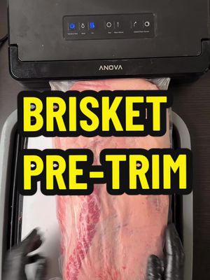 Brisket Pre-Trim It’s Thursday night and I have 4 briskets in the fridge for an event next week.  We’re having friends over for birria tacos tomorrow and I wanted to make them with brisket trimmings.  I don’t want to rub them days in advance because I don’t want to cure them. So the plan is to trim them all, re-vac seal them, put them back in the fridge, and then take them back out to rub on Monday, smoke on Tuesday, and serve on Wednesday. Put the briskets in the freezer for an hour or so before you trim them so the fat is easier to cut into.  I cut the wrapper near the deckle fat so I don’t accidently gouge into the meat. I start on the fat side because it will get soft pretty quickly.  I’m cutting off the mohawk, the part that sticks up.  I round off the point.  And then clean up the thick fat on the other side of the point.  I square up the long sides and round off the corners.  And get the fat cap down to about ¼ to ½ an inch all around.   On the meat side - I clean up most of the big fat globs and don’t spend any time on the thin membrane - too much work to remove it all for little gain.   I shave off the deckle fat until it’s mostly level with the meat and then continue cleaning up the fat globs. I then put on some unnecessary finishing touches that are most definitely a waste of time, but make it look a lot better. I section off a big vac seal bag and seal one end.  One pro tip is to fold down the opening of the bag so the meat slides in there easier and you have a clean edge to seal. Then insert the brisket, vac seal it and move onto the next brisket.  These will all go in the fridge until I rub them Monday.    #brisket #bbq #foodprep