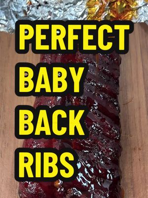 Perfect Baby Back Ribs 3 racks of ribs. Rinse first.  Rub with Kosmos. Let sweat out for 20-30 min. Smoke 180F for 2 hours.  250F for 2 hours. Spritz with Worcestershire/ACV. Baste with BBQ sauce. Wrap in foil. Smoke at 275F for 30m internal. Meat side down.  Unwrap. Boat. Baste with juices. Smoke at 275F until 195F internal. Wrap back up. Rest or hold at 150F until ready to serve. I do not wrap with honey, brown sugar and butter. That’s rib candy. I like to eat 7-8 ribs. Not 1 candy rib. #ribs #bbq #babyback
