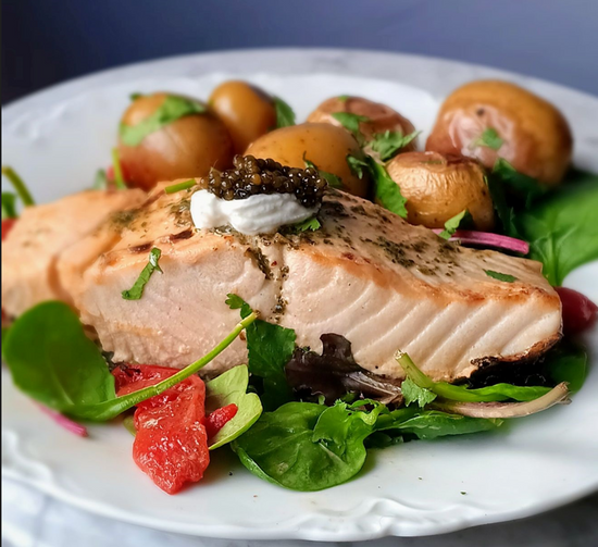 Alaska Gold Marbled Wild King Salmon Portions